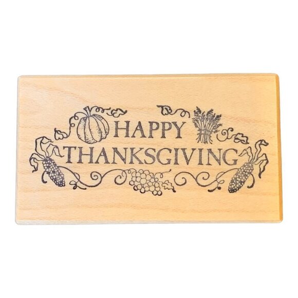 PSX Fall Autumn Thanksgiving Stamp Cookie Tag Holiday Baking Rubber E 846 - Picture 1 of 6
